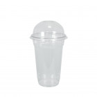 Pot alimentaire en plastique transparent 30 cL + couvercle dôme à trou