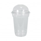 Pot alimentaire en plastique transparent 53 cL + couvercle dôme à trou