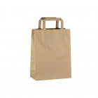 Sac cabas en papier kraft avec poignées plates 22 + 10 x 28 cm