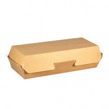 Boîte à panini rectangulaire en carton kraft 26,5 x 12,2 x 7 cm