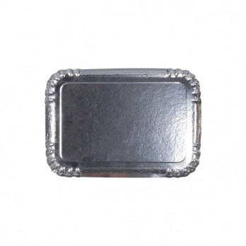 Plateau traiteur en carton argenté 19 x 28 cm