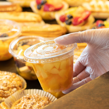 Coupe à dessert et couvercle en PET transparent 260 mL