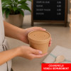 Pot à soupe en carton brun kraft avec couvercle emballage alimentaire pro