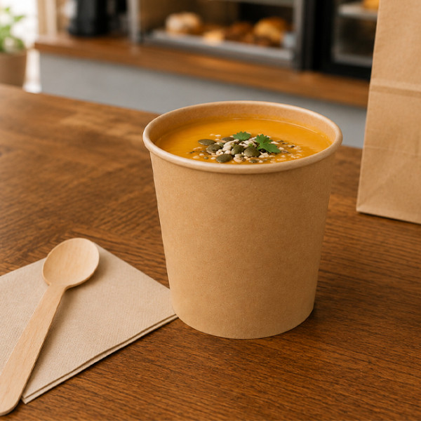 Pot à soupe en carton jetable pour les professionnels de l'alimentaire emballage
