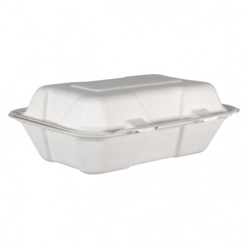 Boîte repas rectangulaire en fibres végétales 1000 mL