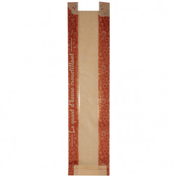 Sachet sandwich baguette papier kraft à fenêtre 10 + 4 x 36 cm