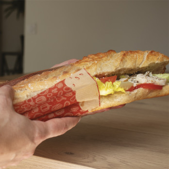 Sachet sandwich baguette papier kraft à fenêtre 10 + 4 x 36 cm
