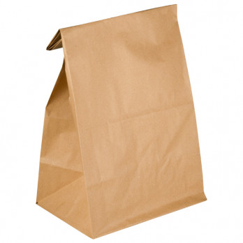 Sac SOS en papier kraft sans poignée 20 + 16 x 40 cm