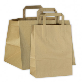 Sacs cabas en papier kraft avec poignées plates