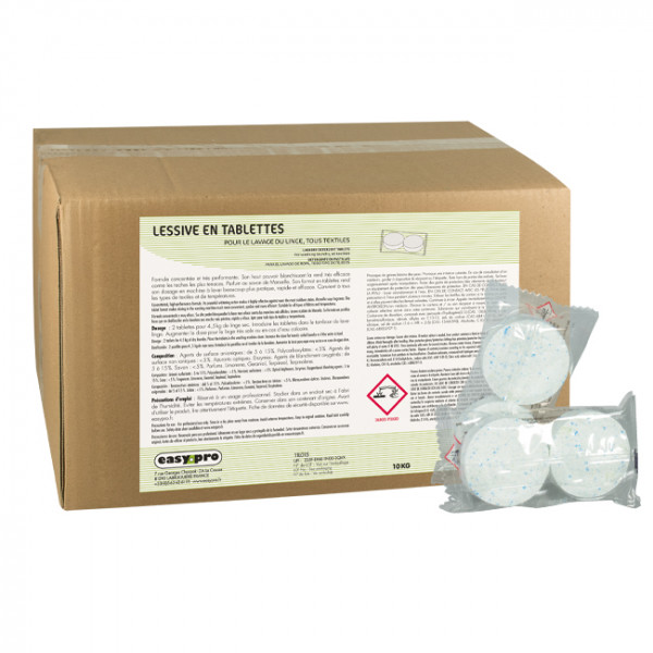 Tablettes de lessive en poudre concentrée pour les laveries