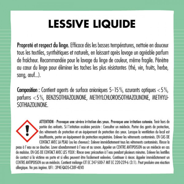 Mode d'emploi lessive liquide Classic en dose de 75 mL