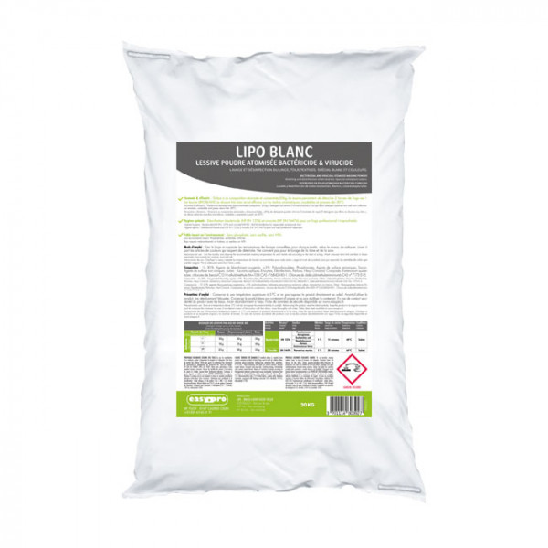 Lessive en poudre professionnelle pour linge blanc
