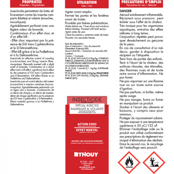 aerosol insecticide insectes rampants volants 750 ml B50009B insecticide spécial en aérosol 750 ml insecticide insectes rampants volants 750 ml B50009B.