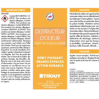 Aérosol destructeur d'odeurs Mandarine 500 mL