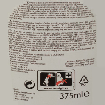 Mèche désodorisante Citron 375 mL