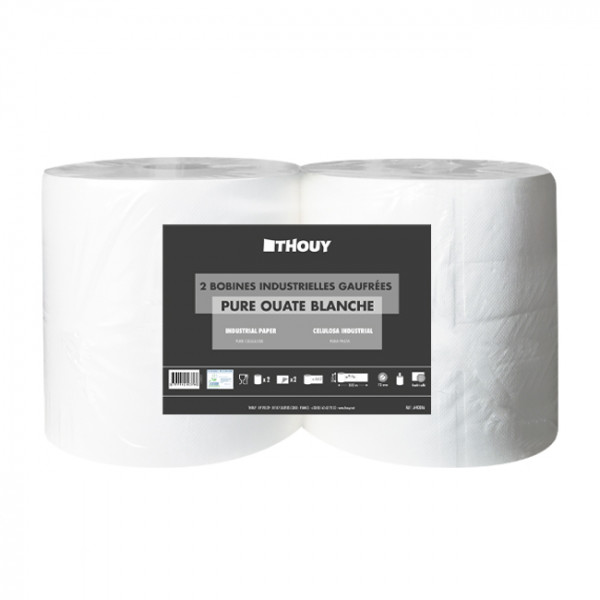 Bobine industrielle 2 plis Pure ouate 232 m - Bobine essuyage