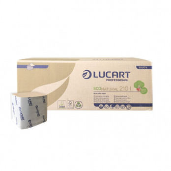 Papier toilette 2 plis - Ouate recyclée havane - Paquets de 210 feuilles pliées