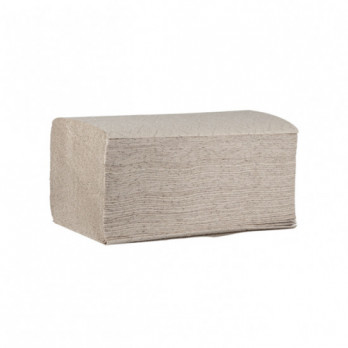 Essuie-mains enchevêtré plié V - Ouate recyclée havane 2 plis - 20 x 190 feuilles 21 x 21 cm