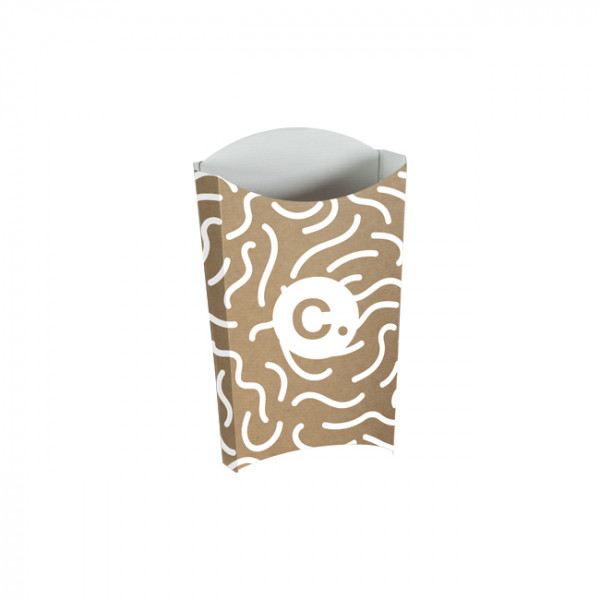 Étui à frites personnalisé en carton kraft 190 g - Impression jusqu'à 4 couleurs