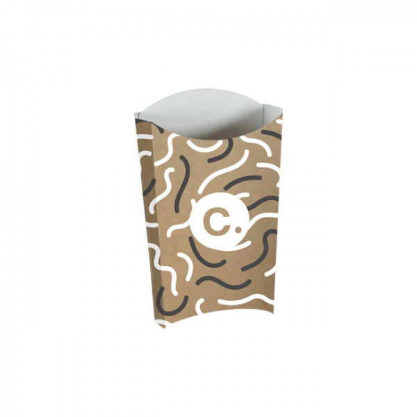 Étui à frites personnalisé en carton kraft 190 g - Impression jusqu'à 4 couleurs