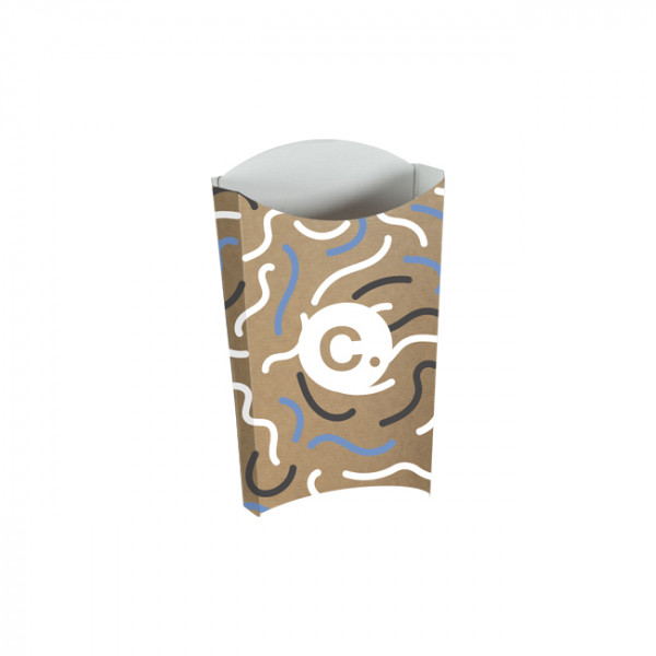 Étui à frites personnalisé en carton kraft 190 g - Impression jusqu'à 4 couleurs