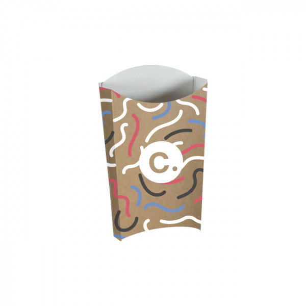 Étui à frites personnalisé en carton kraft 190 g - Impression jusqu'à 4 couleurs