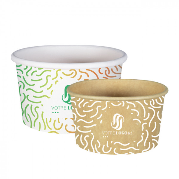 Pots à glace en carton personnalisés Thouy.net pour les glaciers