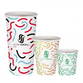 Gobelets en carton simple paroi personnalisés