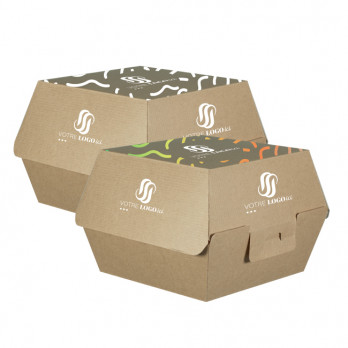 Boîtes à burger carrées en carton personnalisées