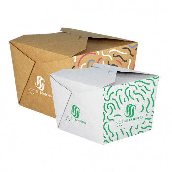 Boîtes repas rectangulaires en carton personnalisées