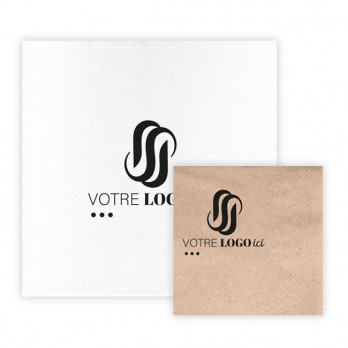 Serviettes en papier pliées en 4 personnalisées