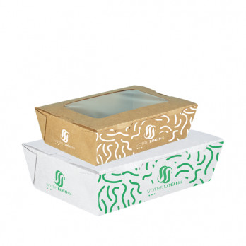 Boîtes à salades rectangulaires en carton personnalisées