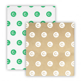 Papier ingraissable blanc ou kraft à personnaliser Custo