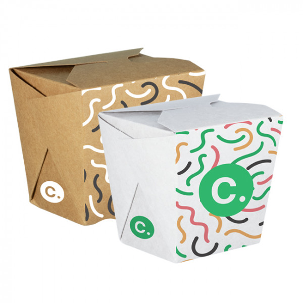 Pots à pâtes en carton blanc ou kraft personnalisés Custo