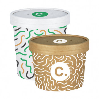 Pots à soupes en carton personnalisés