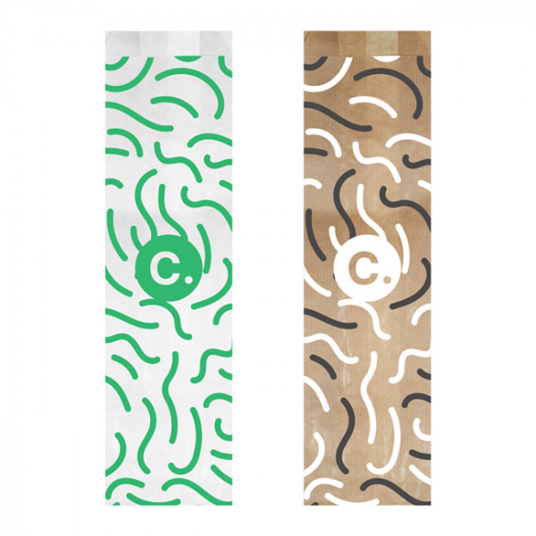 Sachets sandwichs en papier personnalisé avec logo Custo packaging
