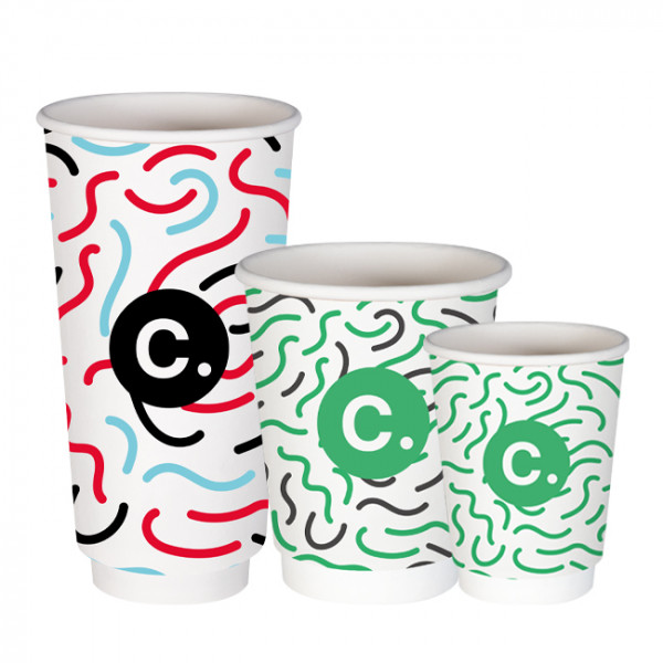 Gobelets en carton double paroi personnalisés Custo packaging