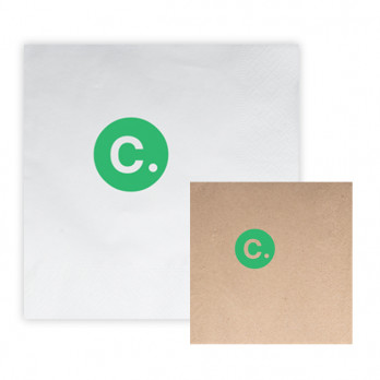 Serviettes en papier pliées en 4 personnalisées