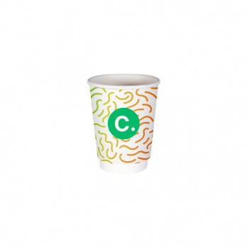 Gobelet 12 Oz en carton double paroi personnalisé - Impression couleurs illimitées