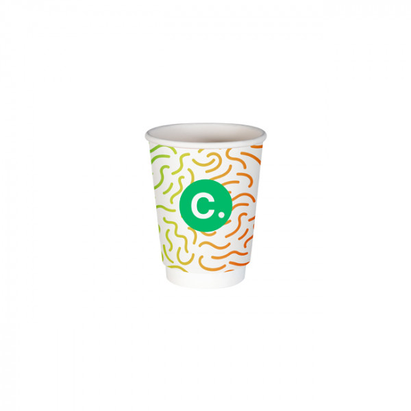 Gobelet 12 Oz en carton double paroi personnalisé - Impression couleurs illimitées