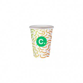 Gobelet 12 Oz 100% carton 0% plastique personnalisé - Impression couleurs illimitées