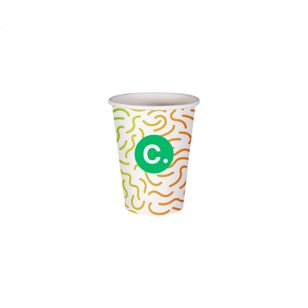 Gobelet 12 Oz 100% carton 0% plastique personnalisé - Impression couleurs illimitées