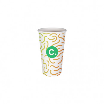 Gobelet 16 Oz 100% carton 0% plastique personnalisé - Impression couleurs illimitées