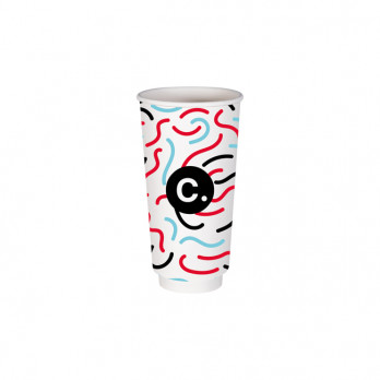 Gobelet 20 Oz en carton double paroi personnalisé - Impression jusqu'à 5 couleurs