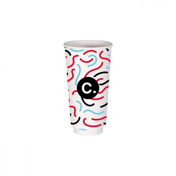 Gobelet 20 Oz en carton double paroi personnalisé - Impression jusqu'à 5 couleurs
