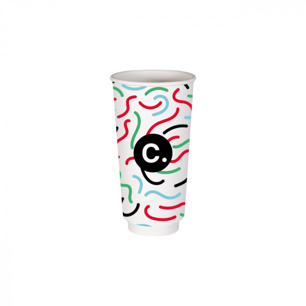 Gobelet 20 Oz en carton double paroi personnalisé - Impression jusqu'à 5 couleurs