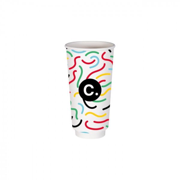 Gobelet 20 Oz en carton double paroi personnalisé - Impression jusqu'à 5 couleurs