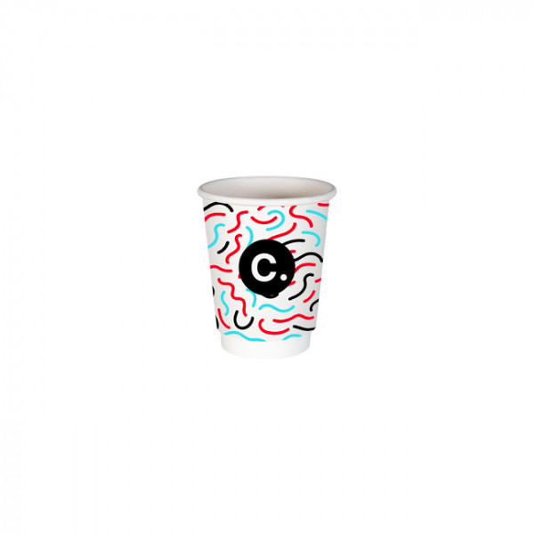 Gobelet 8 Oz en carton double paroi personnalisé - Impression jusqu'à 5 couleurs