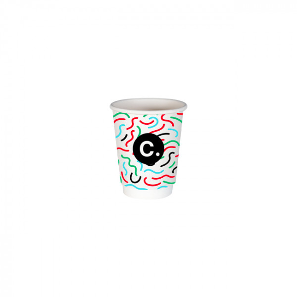 Gobelet 8 Oz en carton double paroi personnalisé - Impression jusqu'à 5 couleurs