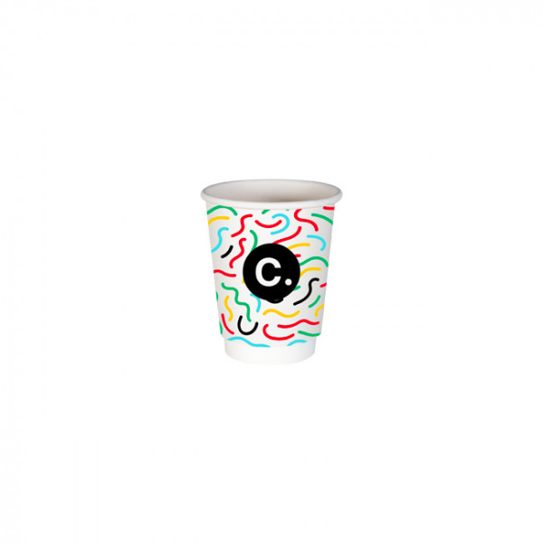 Gobelet 8 Oz en carton double paroi personnalisé - Impression jusqu'à 5 couleurs